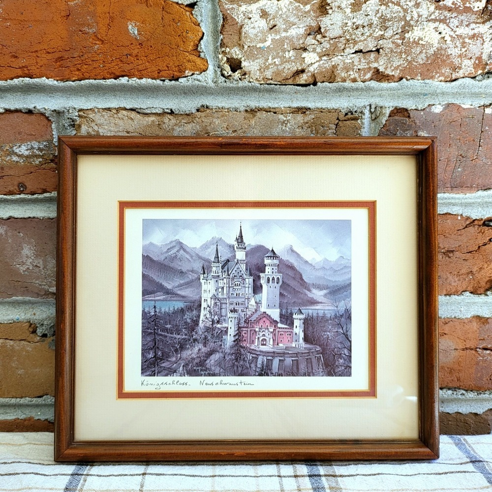 Konigsschloss Neuschwanstein‎ Castle Art Print Maurice Legendre Krisarts 1970s